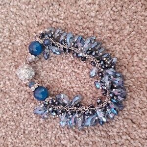 Bracelet Blue Shiny Beads